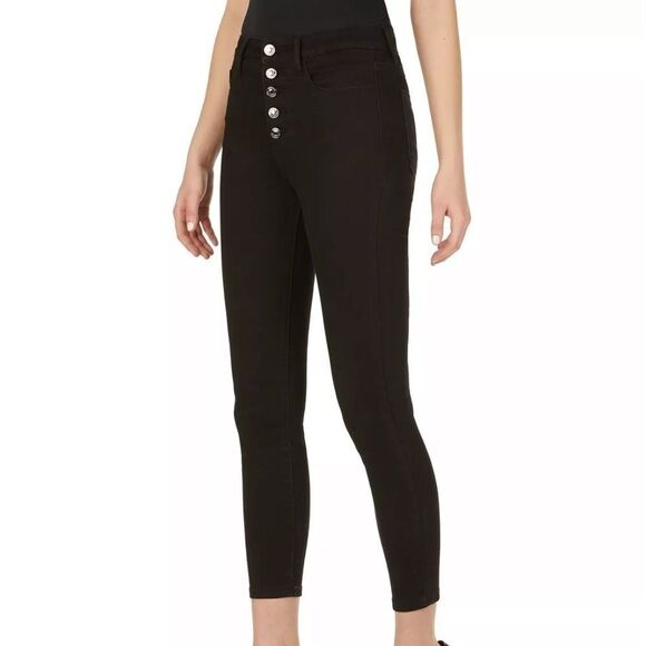 Numero Verona Ankle Skinny Jeans black  Juniors' Stretchy Exposed-Buttons NEW - Picture 1 of 10